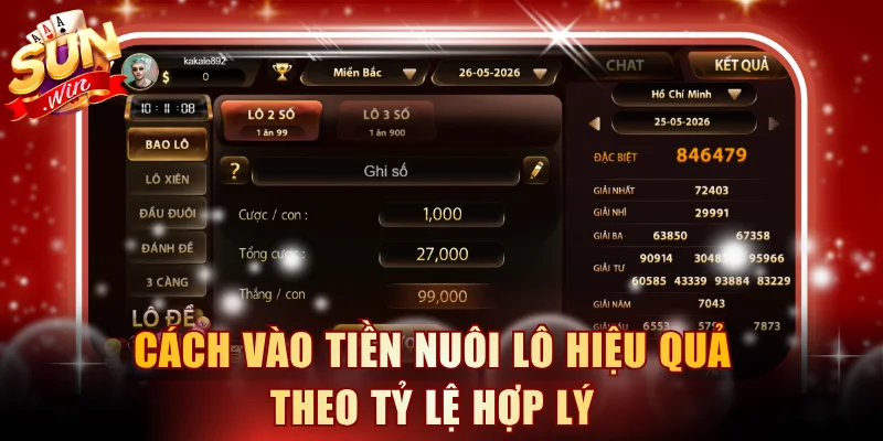 Cách vào tiền nuôi lô hiệu quả theo tỷ lệ