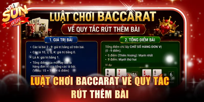 Luật chơi Baccarat về quy tắc rút thêm bài