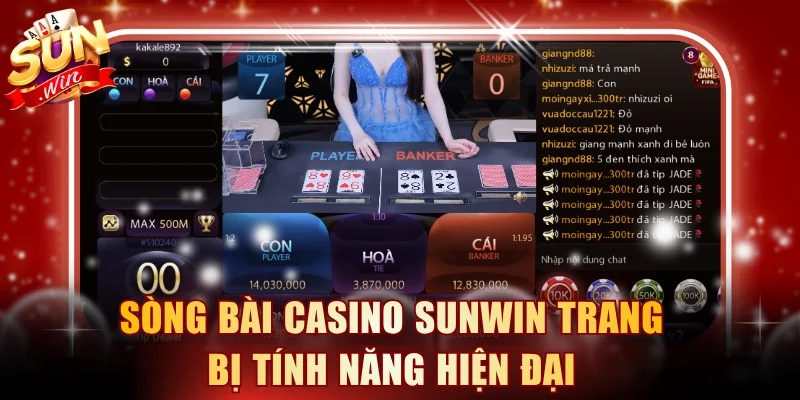 Sòng bài casino SUNWIN trang bị tính năng hiện đại