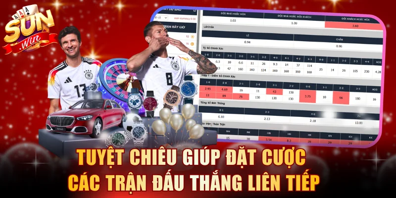 Tuyệt chiêu giúp đặt cược các trận đấu thắng liên tiếp